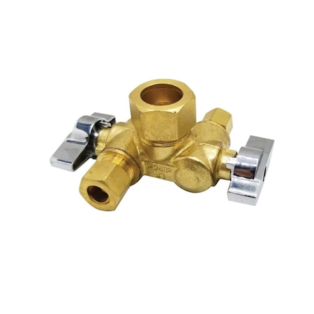 Thrifco Plumbing 5/8 Inch Comp x 3/8 Inch Comp x 1/4 Inch Comp Dual Outlet/ Dual 4406790